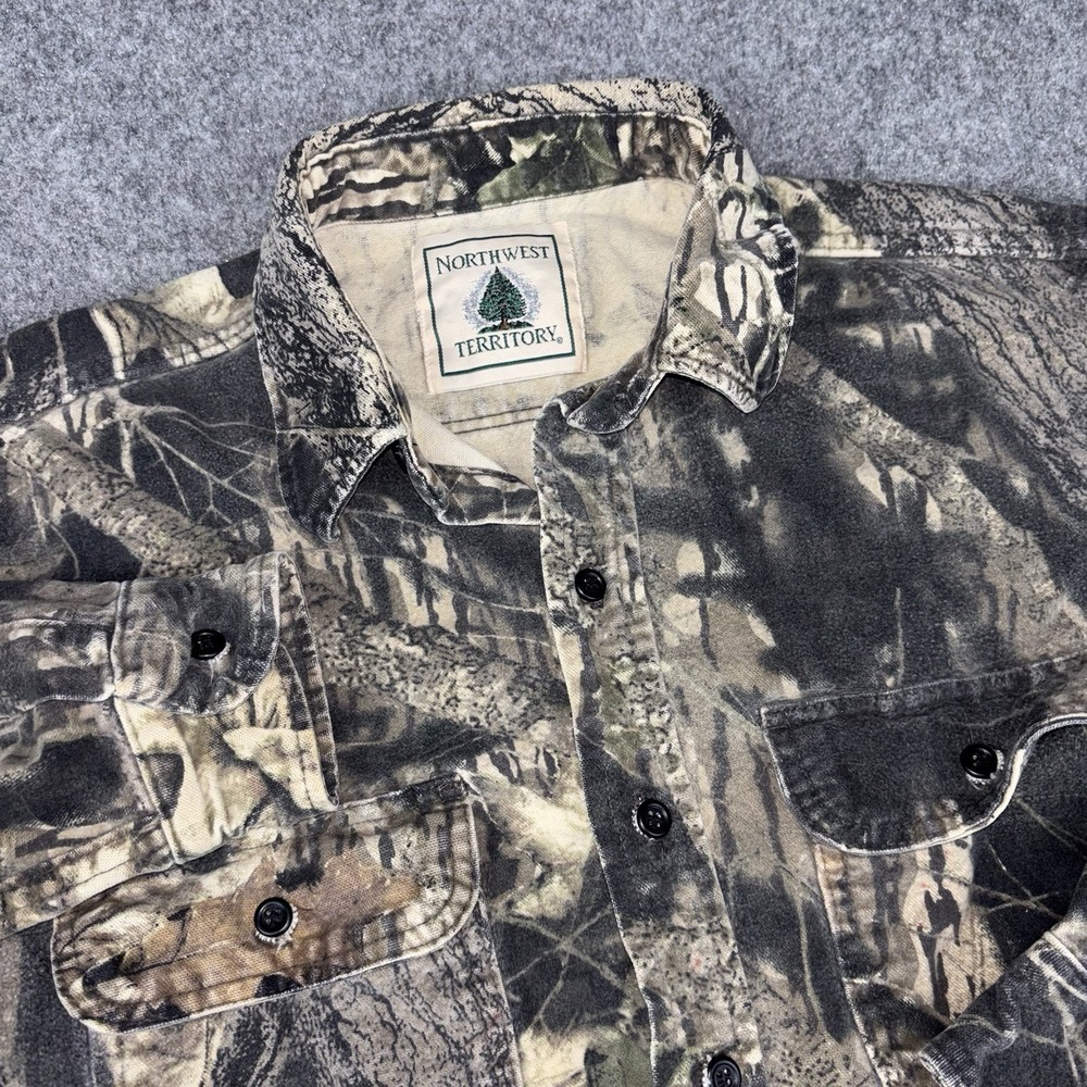 Northwest Territory Camo Button Up Shirt Mens Large Thick Cotton Outdoors No Tag